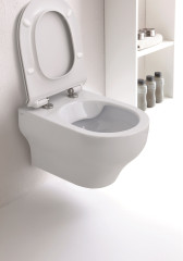 Olympia Clear, подвесной безободковый унитаз с сиденьем микролифт, цвет белый глянцевый