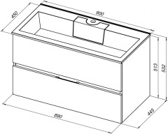 Тумба под раковину Aquanet Алвита 90 серый антрацит 240111