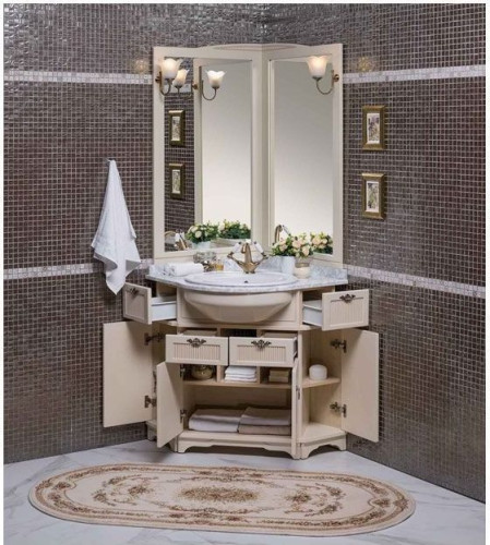 Зеркало Aquanet Луис 70 угловое бежевый