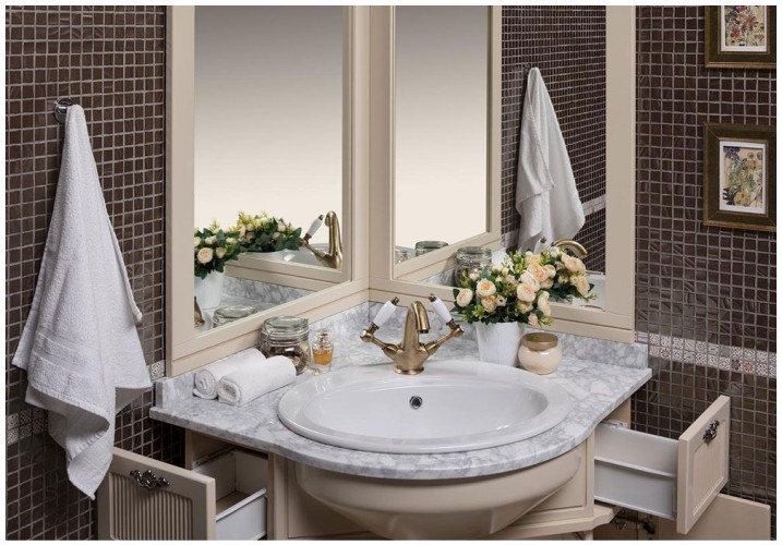 Зеркало Aquanet Луис 70 угловое бежевый