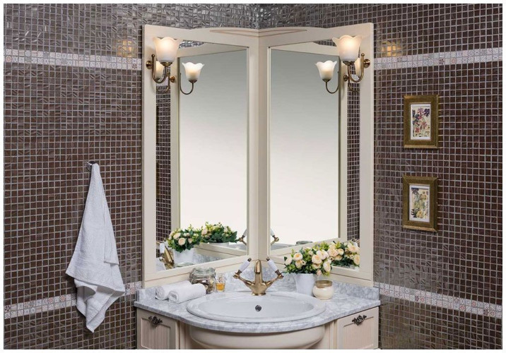 Зеркало Aquanet Луис 70 угловое бежевый