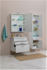 Зеркало-шкаф Aquanet Рондо 60 белый (камерино)