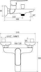 Смеситель для ванны Ravak CL 022.00/150 150 мм