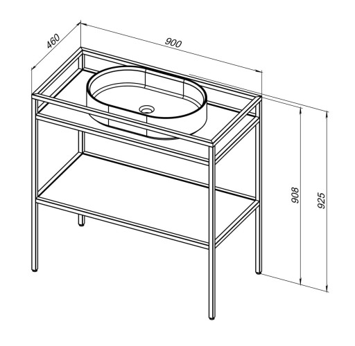 Консоль под раковину напольная Allen Brau Liberty 90 1.33004.BB черный