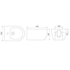 Биде BERGES подвесное EGO, керамика