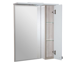 Зеркало-шкаф навесной с подсветкой MIXLINE Версаль-65 белое дерево, правый (534184)