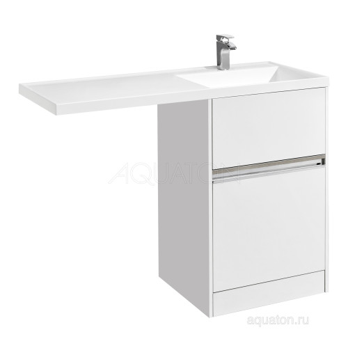 Тумба для раковины AQUATON Лондри 600 под стиральную машинку, белая (1A235901LH010)