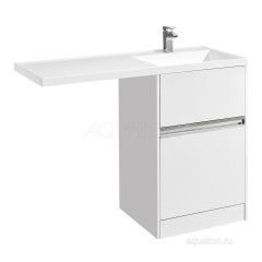 Тумба для раковины AQUATON Лондри 600 под стиральную машинку, белая (1A235901LH010)