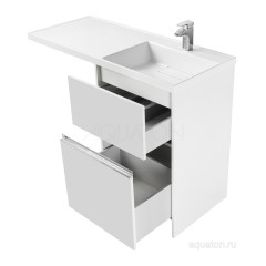 Тумба для раковины AQUATON Лондри 600 под стиральную машинку, белая (1A235901LH010)