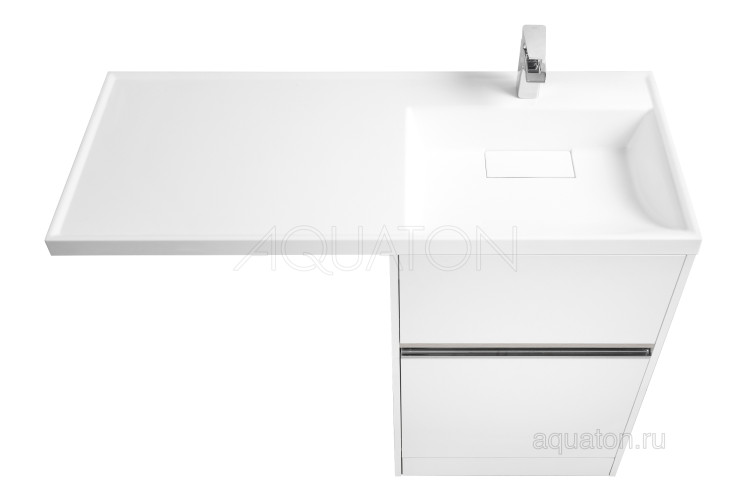 Тумба для раковины AQUATON Лондри 600 под стиральную машинку, белая (1A235901LH010)