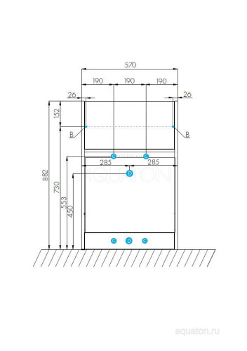 Тумба для раковины AQUATON Лондри 600 под стиральную машинку, белая (1A235901LH010)