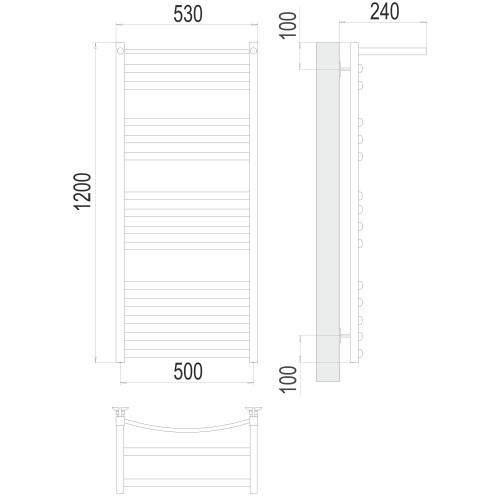 Полотенцесушитель TERMINUS Стандарт Енисей с/п П15 500х1200 NEW