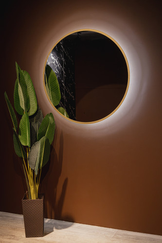 Зеркало Monaco-GOLD d770 бесконтактный сенсор, золотая рамка (LED-00002766)