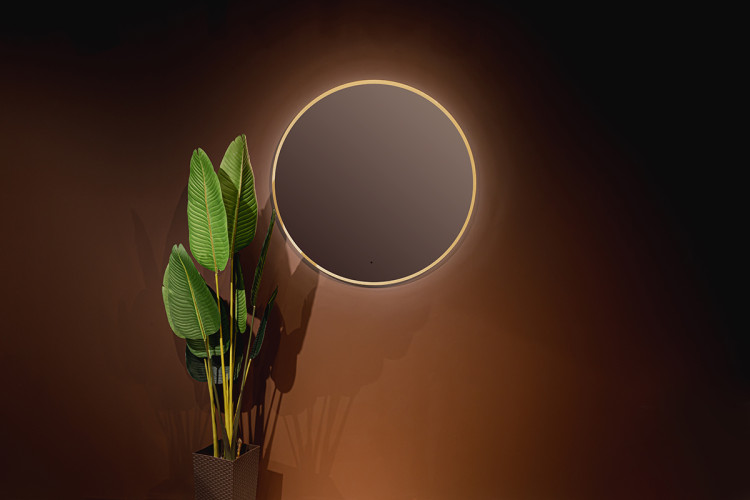 Зеркало Monaco-GOLD d770 бесконтактный сенсор, золотая рамка (LED-00002766)