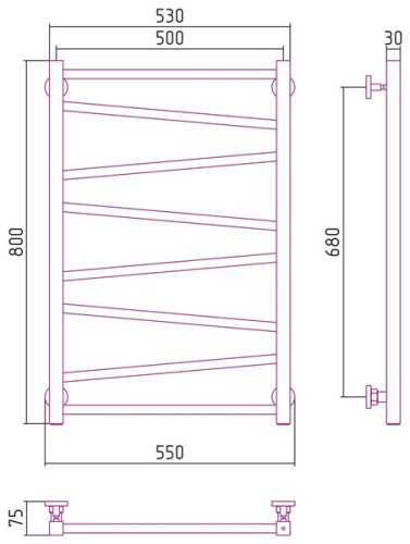 Водяной полотенцесушитель Сунержа Сирокко 800x500