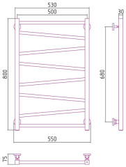 Водяной полотенцесушитель Сунержа Сирокко 800x500