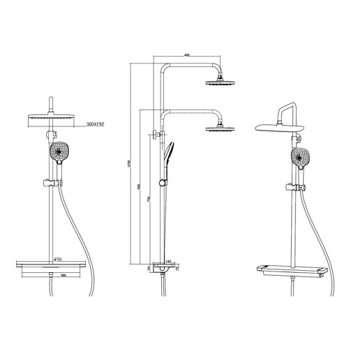 Душевая стойка Savol SK-H3145H черный