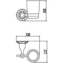 Стакан керамический с настенным держателем Savol S-08958C бронза