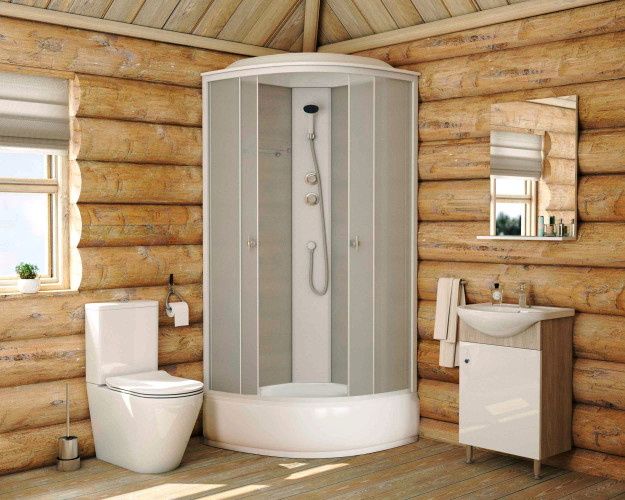 Душевая кабина Niagara NG-5304-14 (900х900х2150) средний поддон(26см), стекло МАТОВОЕ белые  профиля