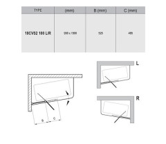 Шторка для ванны распашная Ravak 100х150 цвет профиля белый (7QLA0103Z1)