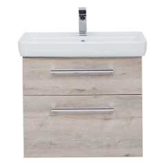 Тумба Q MAX, 60 см, подвесная, 2 ящика, дуб кантри