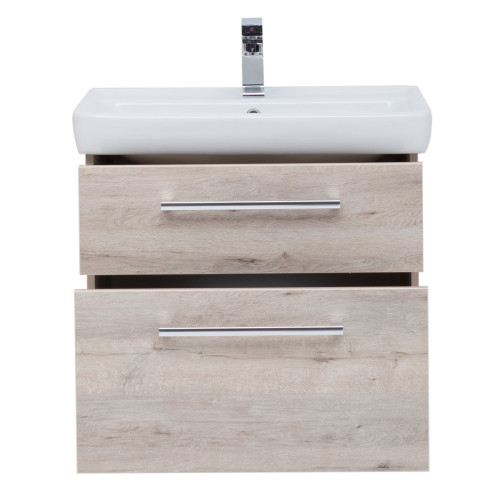 Тумба Q MAX, 60 см, подвесная, 2 ящика, дуб кантри