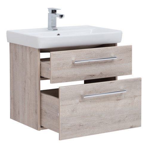 Тумба Q MAX, 60 см, подвесная, 2 ящика, дуб кантри