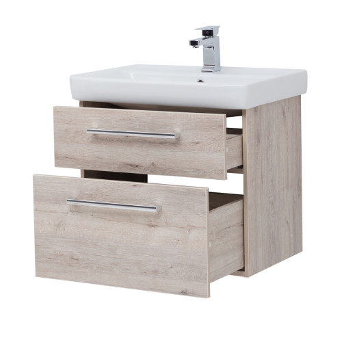 Тумба Q MAX, 60 см, подвесная, 2 ящика, дуб кантри