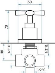 Emmevi Spirit New, встраиваемый дивертер на 3 выхода,цвет зачищенное золото