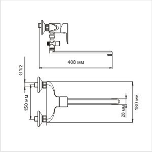 Смеситель для ванны WasserKRAFT Leine 3502L универсальный