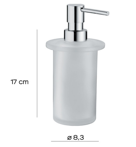 Gedy Azzorre, стеклянный дозатор с металлической помпой для полотенцедержателя А147, цвет хром