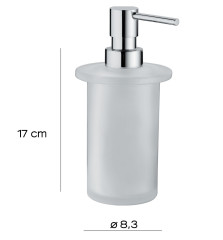 Gedy Azzorre, стеклянный дозатор с металлической помпой для полотенцедержателя А147, цвет хром