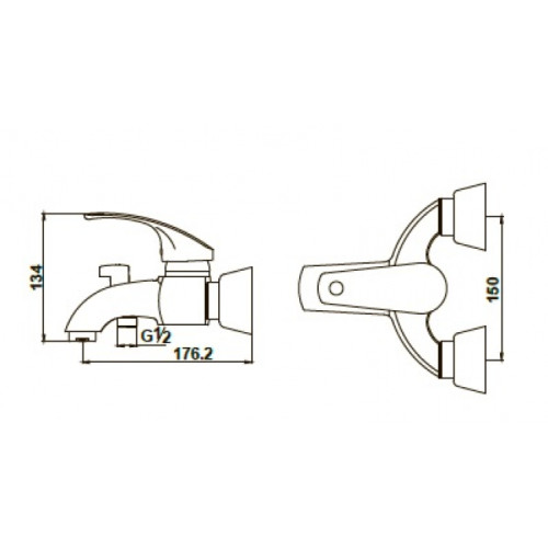 Смеситель для ванны с душем KAISER Classic (16022)