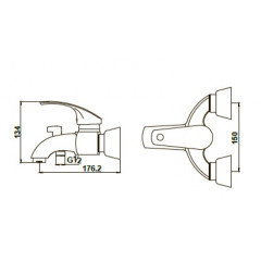 Смеситель для ванны с душем KAISER Classic (16022)
