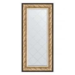 Зеркало настенное с гравировкой EVOFORM в багетной раме барокко золото, 60х130 см, BY 4079