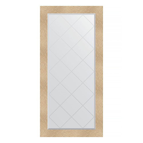 Зеркало настенное с гравировкой EVOFORM в багетной раме золотые дюны, 76х158 см, BY 4279