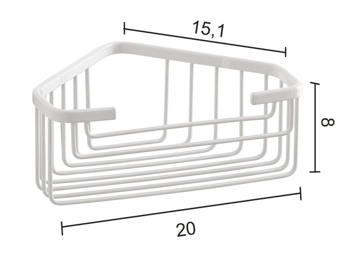Gedy, решётка угловая 1-уровневая (20х15,1хh8), цвет белый