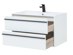 Тумба с раковиной Aquanet Lino 90 белый матовый