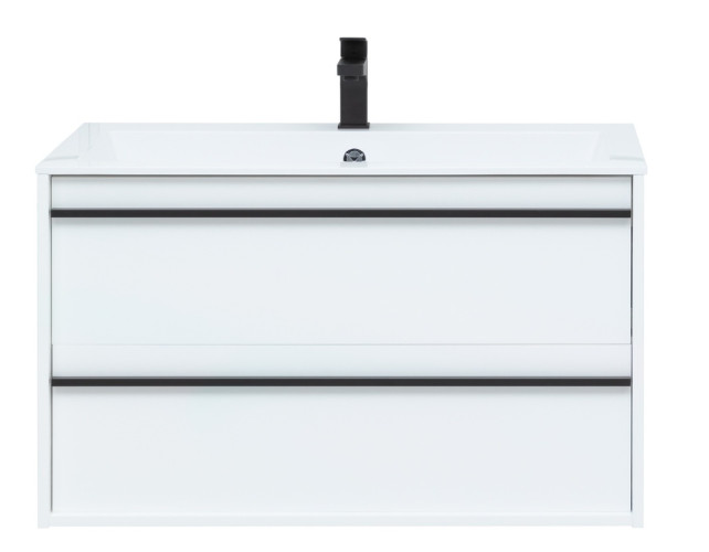 Тумба с раковиной Aquanet Lino 90 белый матовый