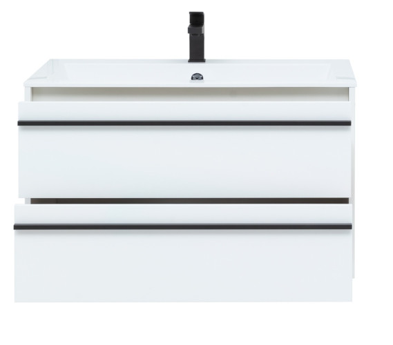 Тумба с раковиной Aquanet Lino 90 белый матовый