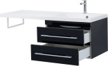 Тумба с раковиной Aquanet Верона 120 R черный (подвесная, 2 ящика)