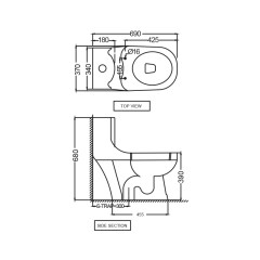 Унитаз напольный Continental, моноблочный, вертик. выпуск, сиденье и крышка с плавным опусканием, цвет белый