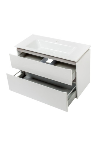 Комплект в ванную Ceruttispa тумба Романья grey 100 подвесная с умывальником "Амалфи"