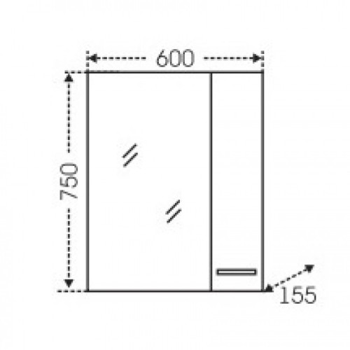 Зеркальный шкаф СанТа Прима 60