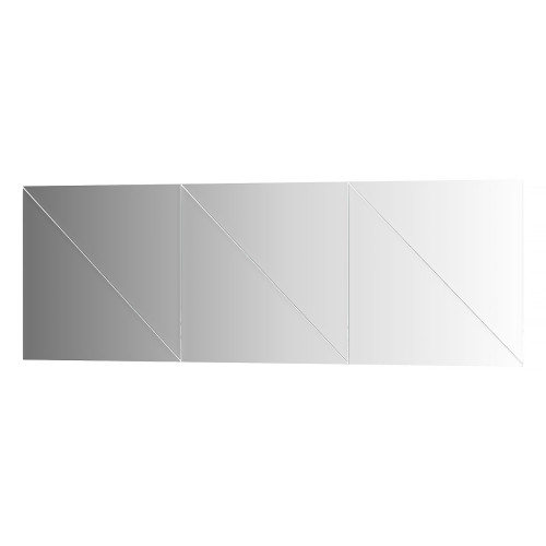 Зеркальная плитка с фацетом 10 мм - комплект 6 шт треугольник 40х40 см; серебро Refractive EVOFORM BY 1521