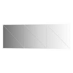 Зеркальная плитка с фацетом 10 мм - комплект 6 шт треугольник 40х40 см; серебро Refractive EVOFORM BY 1521