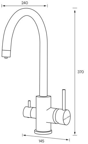 Смеситель для кухни Paulmark ESSEN, вороненная сталь, 213211-GM, Paulmark