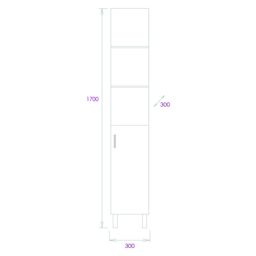Пенал напольный Onika Тимбер 30.01 Белый мат./Дуб сонома (403066)
