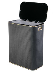 Корзина для белья  PBLG-B-9 PUNTO черная,черный каркас. кант золото, большая