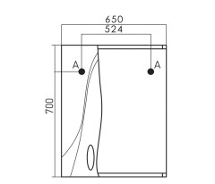 Зеркало-шкаф навесной с подсветкой MIXLINE Лима-65 правый (534994)